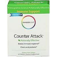 Rainbow Light - Counter Attack - Vitamin C and Zinc Supplement; Vegan and Gluten-Free; Herbal Blend Provides Immune Support, Boosts Immune System Health and Response - 30 Tablet Blister Box