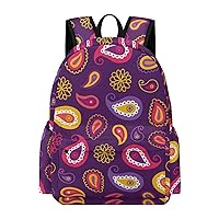 Paisley and Flowers Backpack Lightweight Laptop Backpack Business Bag Casual Shoulder Bags Daypack for Women Men