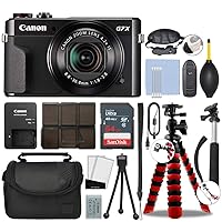 Canon PowerShot G7 X Mark II Digital Camera 20.1MP with 4.2X Optical Zoom Full-HD Point and Shoot Kit Bundled with Complete Accessory Bundle + 64GB + Monopod & More - International Model (Renewed)