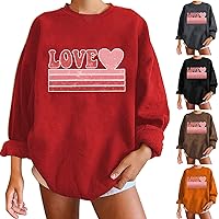 Cute Crewneck Sweatshirt Couples Gifts Heart Printing Turtleneck Jackets Oversize Dating Thanksgiving Shirts