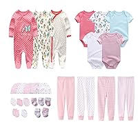 Newborn Layette Gift Set 27-Piece Baby Girl Clothes Bodysuits, Pants Essentials and Accessories 0-6Months