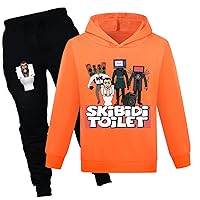 Teens Skibidi Toilet Hooded Sweatshirt and Sweatpants Clothing Sets Boys Casual Long Sleeve Hip Hop Hoodie Sweatsuits