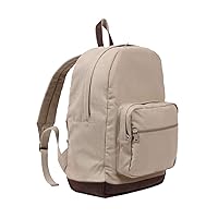 Rothco Vintage Canvas Teardrop Backpack With Leather Accents,Khaki