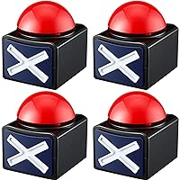 4 Packs Game Answer Buzzers, Buzzer Alarm Buttons with Sound and Light, Quiz Game Show Party Contest Answer Button Props for Adults Teens Boys Girls