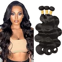 Hair 10A Body Wave 3 Bundles,100% Blended Perfect with Your Hair Body Wave Human Hair Bundles 14 16 18 inch Natural Color Virgin Body Weave Hair Remy Brazilian Body Wave hair Bundles