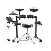 Alesis Drums Debut Kit – Kids Drum Set With 4 Quiet Mesh Electric Drum Pads, 120 Sounds, Drum Stool, Drum Sticks, Headphones and 100 Melodics Lessons