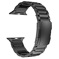 Titanium Wristband,Metal Strap with Tortoise Buckle,Compatible with Apple Watch 9/Ultra 2/SE/8/7/2023