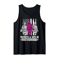 There's A Her Brotherhoods Funny Fireman Firefighter US Flag Tank Top