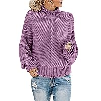 Winter Sweaters for Women 2023 Trendy Plus Size Turtleneck Sweater Casual Chunky Knitted Pullover Long Sleeve Tops Sweatshirt