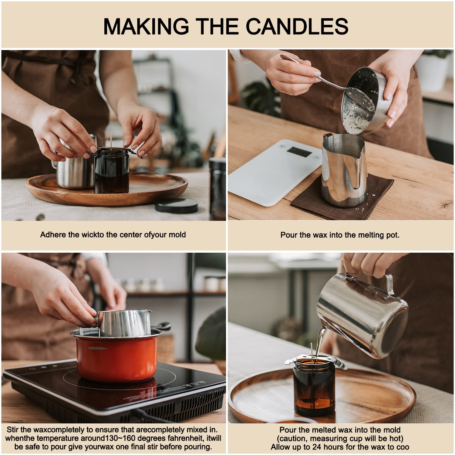 CLTNIKET Candle Making Soy Wax-2 lb Bag(32oz)-Pure Nature DIY Soy Wax Flakes
