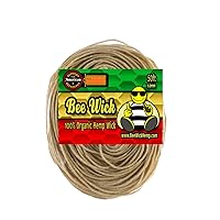 Hemp 50ft of 100% Organic Hemp Wick, Made with American Beeswax (1.0mm)