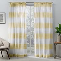 Darma Sheer Linen Rod Pocket Curtain Panel Pair, 50