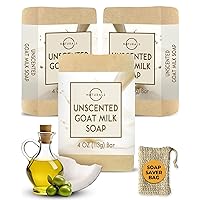 O Naturals 3-Pcs Goat Milk Soap - Natural Soap, Goats Milk Soap - Bar Soap Goat Milk Soap Bar - Natural Bar Soap - All Natural Goat Soap, Mens Soap
