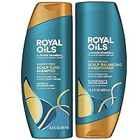 Royal Oils Shampoo and Conditioner Set, Includes Anti-Dandruff Scalp Care Shampoo (12.8 Fl Oz.) & Moisture Renewal Scalp Balancing Conditioner, Hair Treatment for Curly & Coily Hair