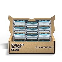 Dollar Shave Club | 4-Blade Club Razor Refill Cartridges,12 Count | Precision Cut Stainless Steel Blades,Great For Longer Hair and Hard to Shave Spots,Optimally Spaced For Easy Rinsing,Silver/Teal