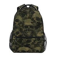 ALAZA Scary Retro Skull Backpack for Women Men,Travel Casual Daypack College Bookbag Laptop Bag Work Business Shoulder Bag Fit for 14 Inch Laptop