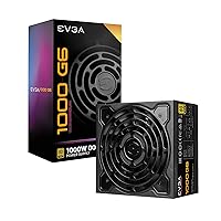 EVGA 1000 G6, 80 Plus Gold 1000W, Fully Modular, Eco Mode with FDB Fan, 100% Japanese Capacitors, 10 Year Warranty, Includes Power ON Self Tester, Compact 140mm Size, Power Supply 220-G6-1000-X1