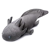 Large 30-Inch Axolotl Plush - Weighted Stuffed Animal, Cute Grey Ambystoma Pillow Toy, Unique Gift Collection for Kids