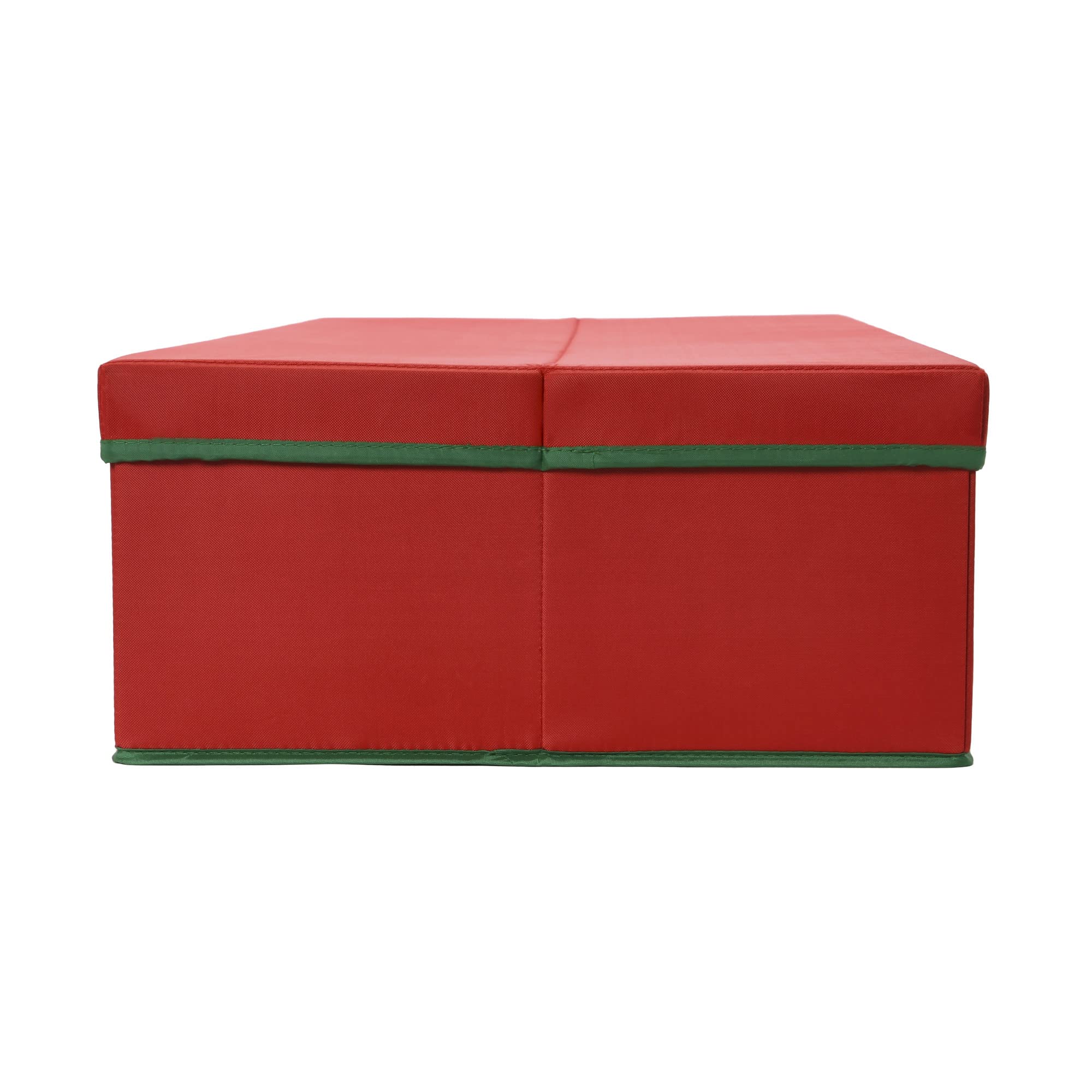Household Essentials Holiday Gift Wrap Organizer with Lid, Red and Green