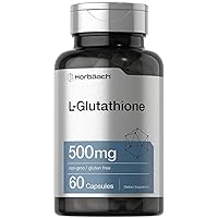 Horbäach L-Glutathione 500mg Reduced Supplement | 60 Capsules | Non-GMO & Gluten Free