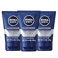 Maximum Hydration Deep Cleaning Face Scrub With Aloe Vera, 3 Pack of 4.4 Oz Tubes