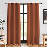 NICETOWN Halloween Blackout Draperies Curtains for Girls Room, Burnt Orange, 1 Pair, 42 x 80 inches, Nursery Essential Thermal Insulated Grommet Top Blackout Panels