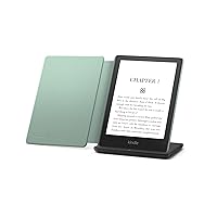 Kindle Paperwhite Signature Edition including Kindle Paperwhite (32 GB) - Denim - Without Lockscreen Ads, Fabric Cover - Agave Green, and Wireless Charging Dock