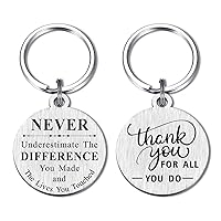 Coworkers Employee Staff Appreciation Gifts Keychain, Thank You Gifts for All You Do Gift for Men Women, Co Worker Colleague Leaving farewell Present Silver