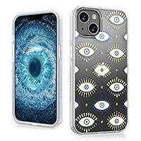 MYBAT PRO Mood Series Slim Cute Clear Crystal Case for iPhone 13 Case, 6.1 inch, Stylish Shockproof Non-Yellowing Protective Cover, Evil Eye