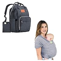 KeaBabies Diaper Bag Backpack and Baby Wrap Carrier - Waterproof Multi Function Baby Travel Bags -All in 1 Original Breathable Baby Sling, Lightweight,Hands Free Baby Carrier Sling, Baby Carrier Wrap