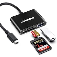 Hicober USB C to SD Card Reader, Micro SD Memory Card Reader, Type C to SD Card Reader Adapter 2TB Capacity for MacBook Camera Android Windows Linux and Other Type C Device-Black
