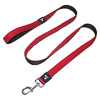Kruz Premier 5ft Dog Mesh Leash - KZA1160-14S - Lightweight, Breathable, Comfort Puffy Mesh Leash - Secure Dual-Layered Tangle-Free Mesh Lead for Dog Walking, Running, Training - Red - 3/4