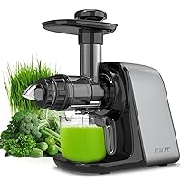 Masticating Juicer, NXONE Cold Press Juicer for Vegetable and Fruit, Juicer Machines with 3 Speed Modes and Reverse Function, Easy to Clean Slow Juicer with Brush, Silver