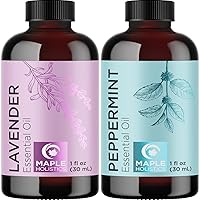 Lavender and Peppermint Essential Oils for Hair - Pure Lavender Essential Oil and Peppermint Oil Set - Undiluted Lavender and Peppermint Pure Essential Oils for Hair Skin and Nails Plus Scalp Care