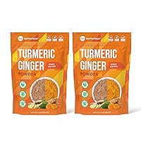 360 Nutrition Turmeric Supplement with Ginger Root Powder, Vegan Turmeric Curcumin with Black Pepper for Joint Support, Gut Health & Digestion, Keto Friendly, Caffeine Free, 2 Pack of 3.3 oz