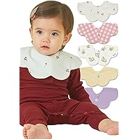 Konny Baby Bibs 5-Pack, 360 ​​° Rotate, Soft and Absorbent Bandana Drooling for Boys Girls baby Essentials