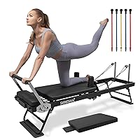 Foldable Pilates Equipment for Home Workouts,Pilates Reformer Machine for Home and Gym, Pilates Exercise Equipment with Jump Board, Additional 5 Color Cords
