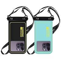 2 Pack Floating Waterproof Phone Pouch, Float Water Proof Cell Phone Dry Bag with Adjustable Lanyard Waterproof Phone Case for iPhone 14 Pro Max/ 13 Samsung Galaxy S22 Google Up to 6.7''