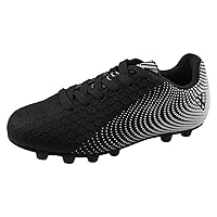 Vizari Stealth FG Soccer Shoes | Firm Ground Outdoor Soccer Shoes for Boys and Girls | Lightweight and Easy to wear Youth Outdoor Soccer Cleats | Black/White | Little Kid