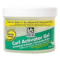 AmPro Long-Aid Activator Gel - Enriched with Aloe Vera, Protein, and Vitamin B Complex - Brings Essential Moisture to Strands - Defines Your Natural Curls - Extra Dry - 10 oz