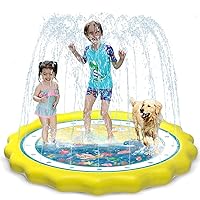 HITOP Kids Sprinklers for Outside, Splash Pad for Toddlers & Baby Pool 3-in-1 60