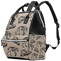 Ancient Skull Cheetah Fossil Diaper Bag Backpack Baby Nappy Changing Bags Multi Function Large Capacity Travel Bag