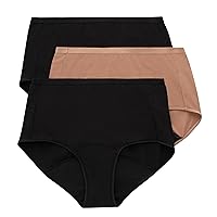 Hanes Women's Comfort, Period. Briefs, Super Leak Post-Partum & Period Underwear, 3-Pack