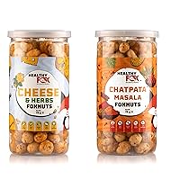 Roasted & Flavoured Cheese & Herbs_Chatpata Makhana-Jar, Crispy & Healthy (Pack of 2,) (Cheese_Chatpata)
