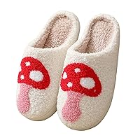 Cartoon Slippers for Womens Mens Cute Slippers Cozy Plush Warm Slip-on House Shoes for Indoor and Outdoor Meet Me at Midnight Strawberry Mushroom Evil Eyes Love Heart Slippers Valentine's Day Gifts