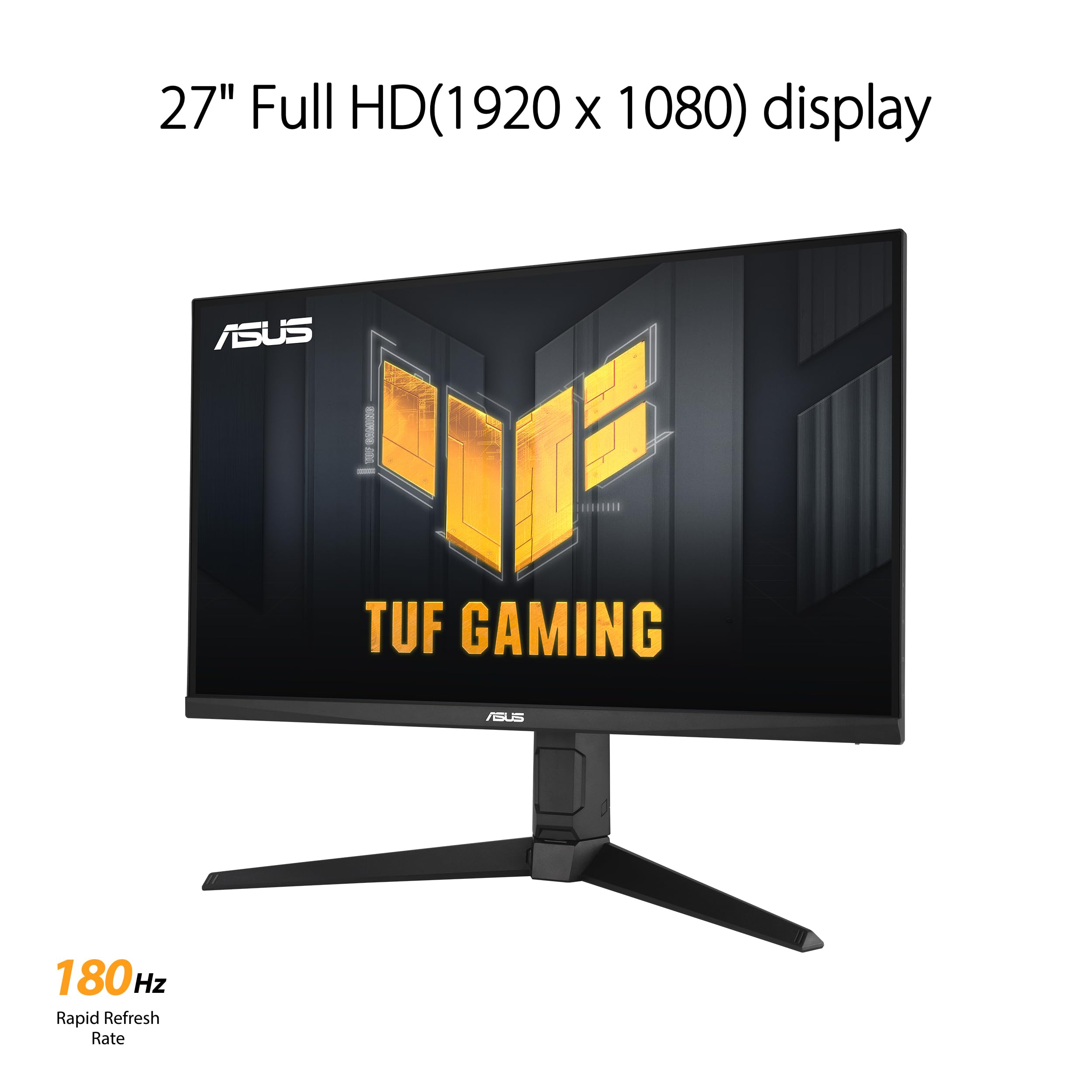 ASUS TUF Gaming 27” 1080P Monitor (VG279QL3A) - Full HD, 180Hz, 1ms, Fast IPS, Extreme Low Motion Blur, FreeSync Premium, G-SYNC Compatible, Speakers, DisplayPort, Height Adjustable, 3 Year Warranty