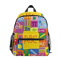 My Daily Preschool Kids Backpack, Colorful ABC Chemistry Doodle Waterproof Kindergarten Nursery Bags for Toddler Boys Girls