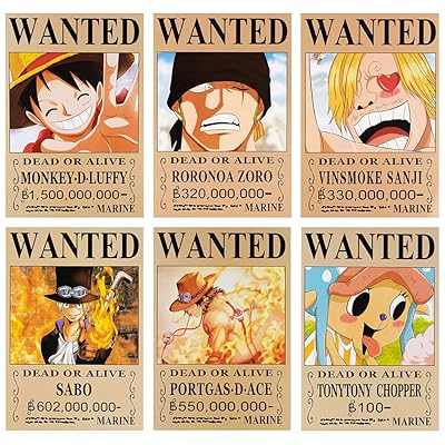 One Piece Wanted Posters New Edition 11.5x 16.5inch 30Pcs Straw Hat Pirates  Crew Luffy 1.5 Billion Collection Birthday Gifts