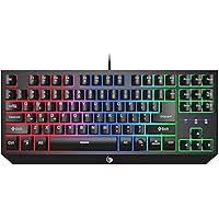 NPET G20 Compact Gaming Keyboard, 87 Keys Backlit Mechanical Feeling Computer Keyboard, USB Wired Ultra-Portable Design Water Resistant Membrane Keyboard for PC/Laptop/Desktop/Computer (Renewed)