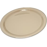 Carlisle FoodService Products Kingline Reusable Plastic Plate Dinner Plate for Home and Restaurant, Melamine, 9 Inches, Tan, (Pack of 48)